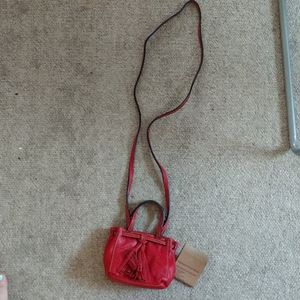 The clever carriage company red mini tassel purse